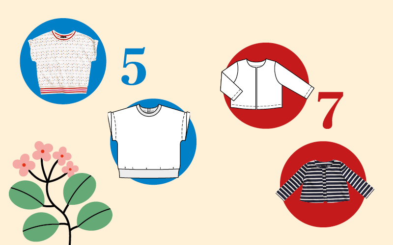 Modèles 5 et 7 : le t-shirt et la veste