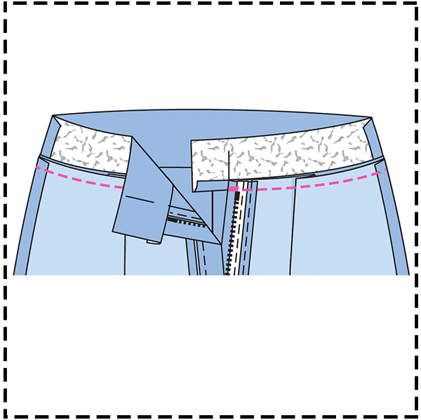 STEP 17: STITCH ON WAISTBAND STEP 17: STITCH ON WAISTBAND