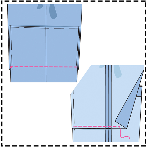 STEP 6: STITCH POCKET PIECES STEP 6: STITCH POCKET PIECES