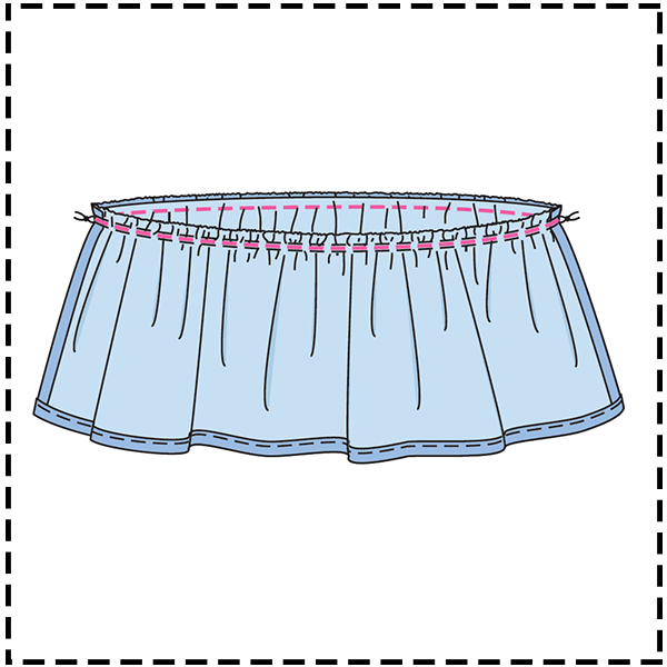 STEP 14: STITCH SKIRT TIERS TOGETHER