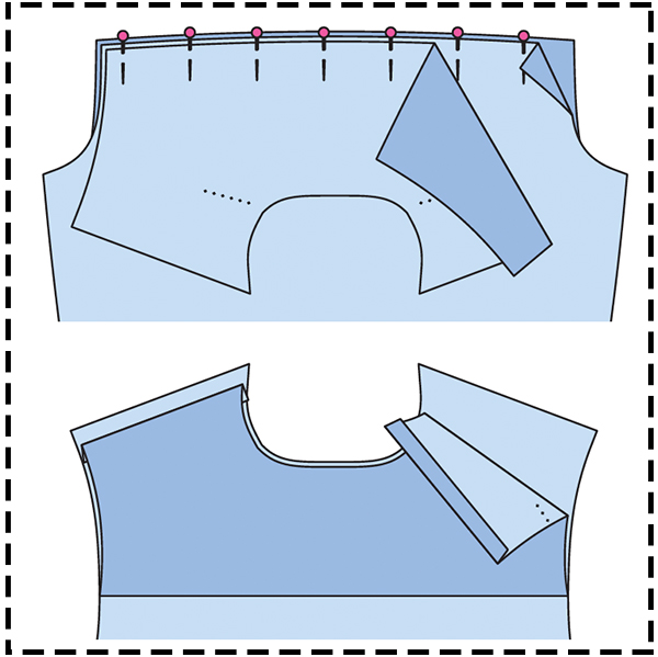 STEP 5: STITCH YOKE (DOUBLED) TO BACK PIECE