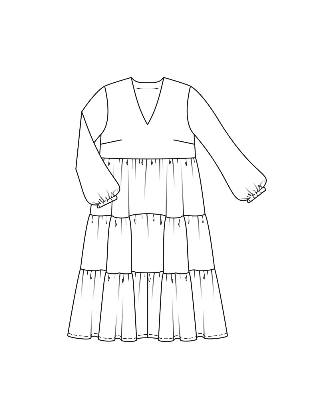 Muslin gauze Maxi Dress 408 | Burda Curvy 02/23 | PDF Sewing Pattern
