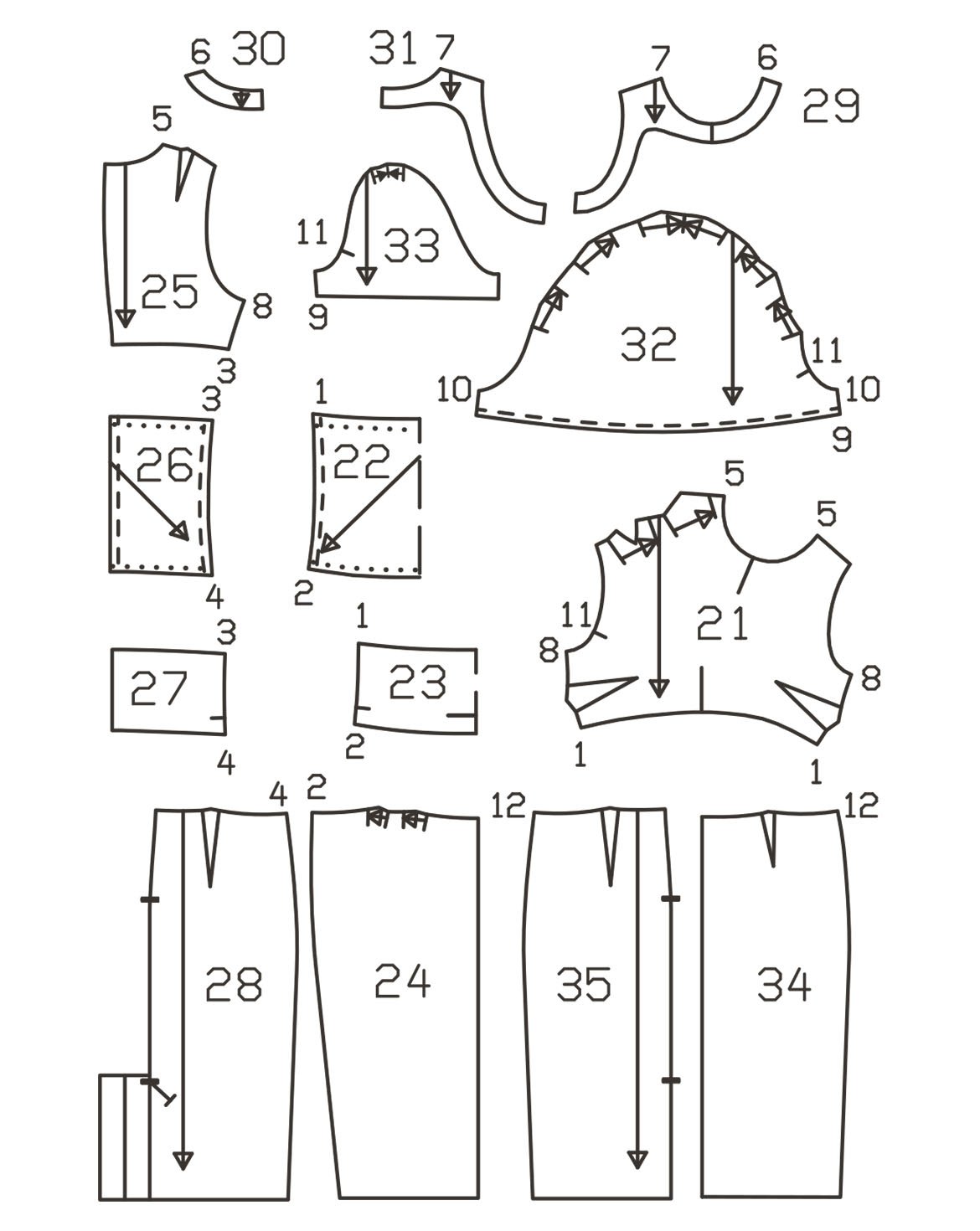 silk dress template Dress, pattern 720