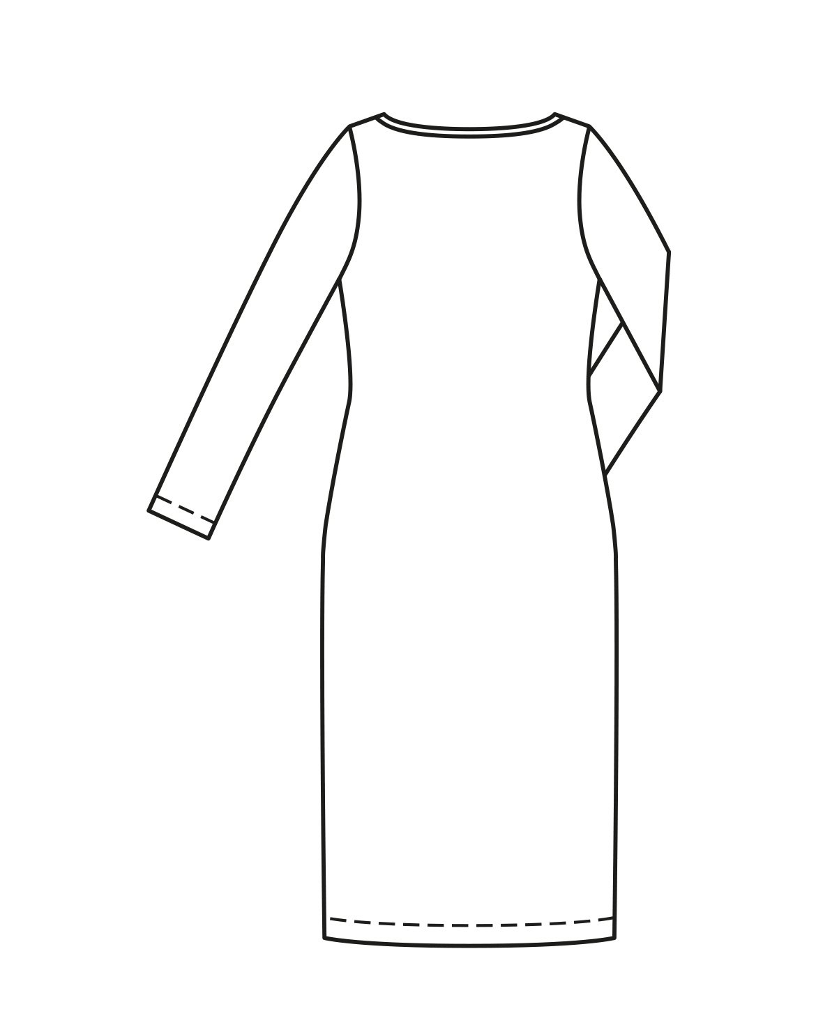 long sleeve jersey dress pattern Long Sleeve T-shirt Dress Sewing Pattern