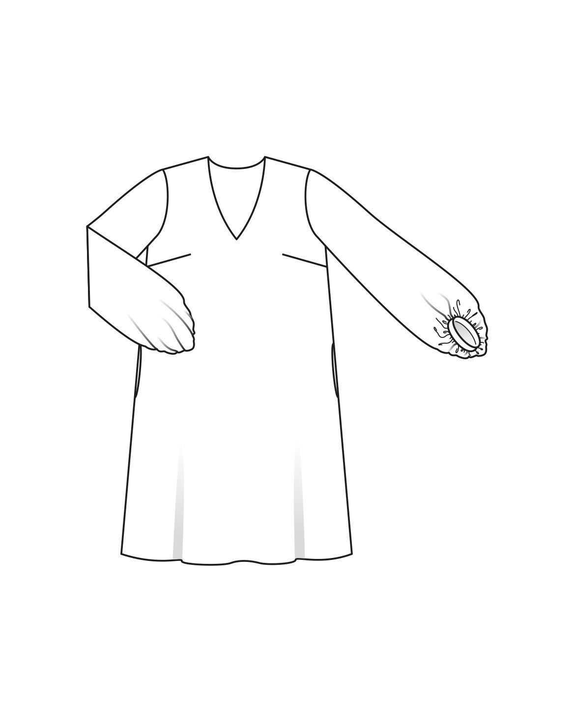 long sleeve dress template Dress long sleeve Stock Vector Images