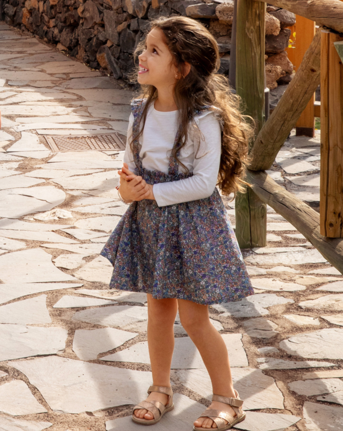 cotton pinafore dress Vintage-Inspired Linen Pinafore Dress & Classic Cotton Blouse Blouse / M
