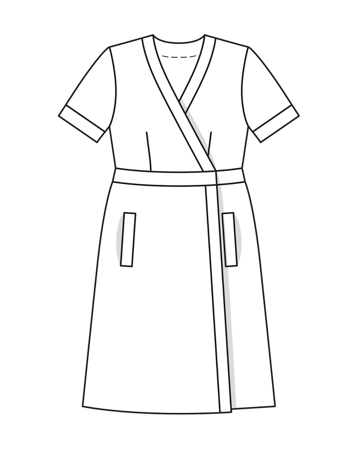 knee length dresses for ladies Linen Wrap Dress with Pockets