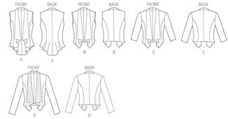 Patrons Butterick Vestes Femme #B5928E5 Taille 44-52