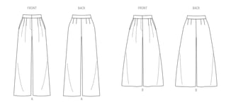 Patron Butterick Pantalons Culotte Femme #B6973.K5 Taille 34-42