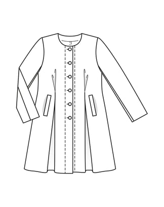 Tejido con estructura Chaqueta larga 401 | Burda Style Curvy Spring/Summer/22 | Patrón de costura PDF