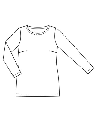 Camiseta de Jersey #405  B | Burda Curvy Otoño / Invierno 22 | Patrón de costura PDF
