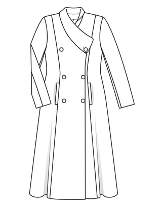 Abrigo Redingote de Lana #408 | Burda Curvy Otoño / Invierno 22 | Patrón de costura PDF