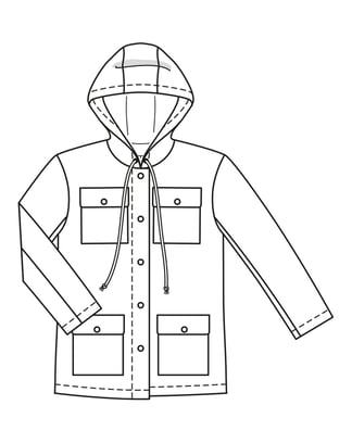 Veste à capuche en coton enduit n°5 A | Burda Easy n°2 Mar/Avr/2022 | Patron de couture PDF