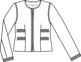 Cropped Collarless Jacket 02/2010 | PDF Sewing Pattern