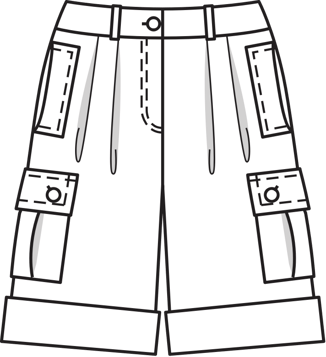Bermuda Shorts with Pocket Details 5/2010 | PDF Sewing Pattern