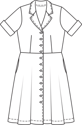 Denim Shirt Dress (Plus Size) 5/2010 | PDF Sewing Pattern