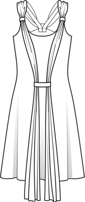 Dress with Front Scarf 07/2010 | PDF Sewing Pattern