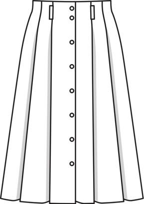 Buttoned A-Line Skirt 10/2010 | PDF Sewing Pattern