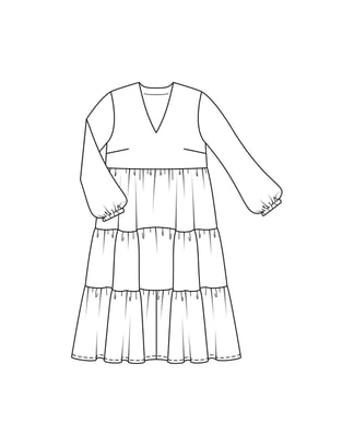 Vestido de muselina #408 | Burda Curvy 02/23 | Patrón de costura PDF