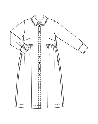Sukienka bluzkowa nr 401 | popelina | Burda curvy 04/24 | Wykrój PDF