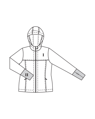 Kurtka nr 409 | polar / dżersej | Burda curvy 04/24 | Wykrój PDF