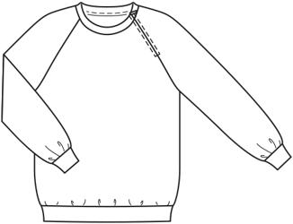 Pull en tissu pour sweat-shirt n°403 | Burda Plus 01/21 | Patron de couture PDF