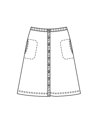 Chambray Falda 127  A | Burda Style 06/22 | Patrón de costura PDF