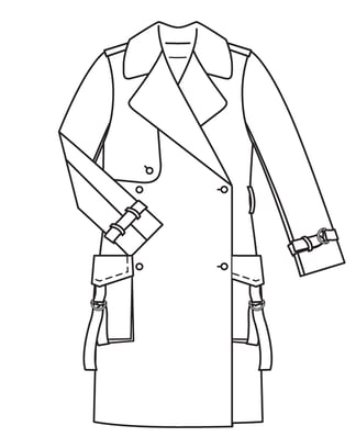 Gabardina Abrigo 124 | Burda Style 08/22 | Patrón de costura PDF