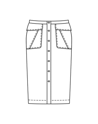Denimnederdel med fuld knaplomme 11/2022 #125