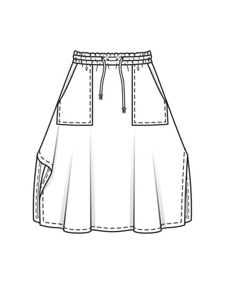 Jupe en viscose n°101 A | Burda Style 01/23 | Patron de couture PDF