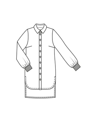 Blouse longue en viscose n°109 | Burda Style 08/23 | Patron de couture PDF