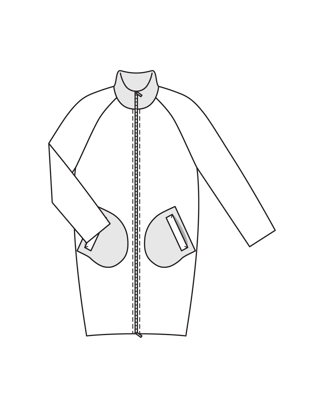 Płaszcz nr 126 | lakierowana dzianina | Burda Style 10/24 | Wykrój PDF