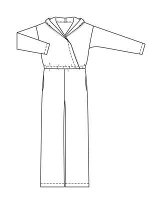 burda symønster dame jumpsuit i 70'er stil 12/24 #130 