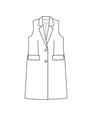 PDF-symønster - Burda BS2505122 - Vest - Dame