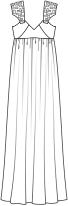 Long Evening Dress with Jeweled Shoulders | PDF Sewing Pattern