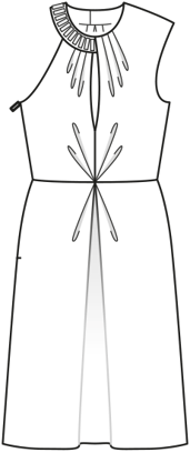 Cocktail Dress with Asymmetrical Collar 06/2010 | PDF Sewing Pattern