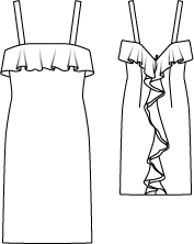 Ruffled Cocktail Dress 06/2010 | PDF Sewing Pattern
