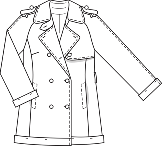 Short Trench Coat (Plus Size) 09/2010 | PDF Sewing Pattern