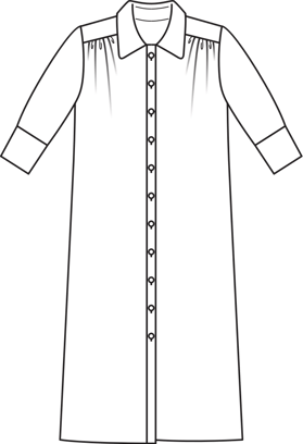 Three Quarter Sleeve Shirt Dress 01/2011 | PDF Sewing Pattern