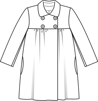 Babydoll Style Double Breasted Coat 01/2011 | PDF Sewing Pattern