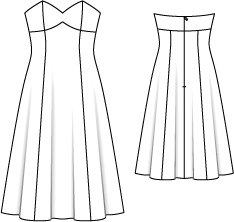 Strapless Bustier Designer Dress 02/2011 | PDF Sewing Pattern