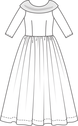 Wedding Dress with Satin Collar Detail 03/2011 | PDF Sewing Pattern