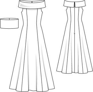 Off the Shoulder Designer Dress 03/2011 | PDF Sewing Pattern