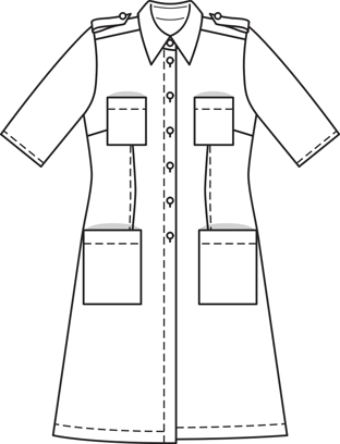 Button Down Dress with Front Pockets 04/2011 | PDF Sewing Pattern