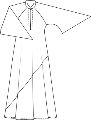 Caftan Dress with Butterfly Sleeves 5/2011 | PDF Sewing Pattern