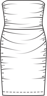 Strapless Gathered Little Black Dress 07/2011 | PDF Sewing Pattern
