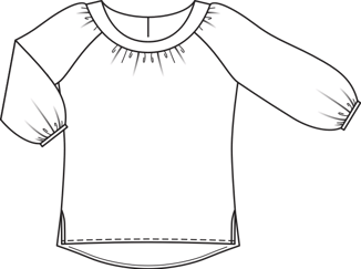 Gathered 3/4 Sleeve Blouse (Plus Size) 08/2011 | PDF Sewing Pattern