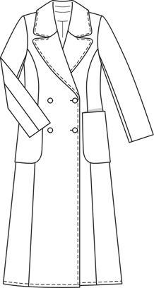 Ankle Length Double Breasted Wool Coat 10/2011 | PDF Sewing Pattern
