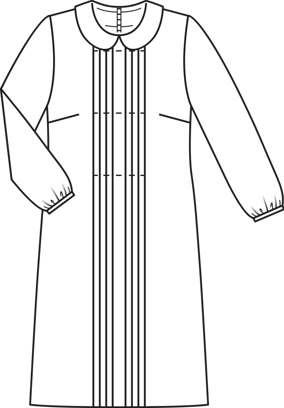 Dress with Peter Pan Collar and Pin Tucks 10/2011 | PDF Sewing Pattern