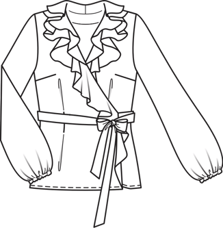 Wrap Blouse with Ruffled Collar 10/2011 | PDF Sewing Pattern
